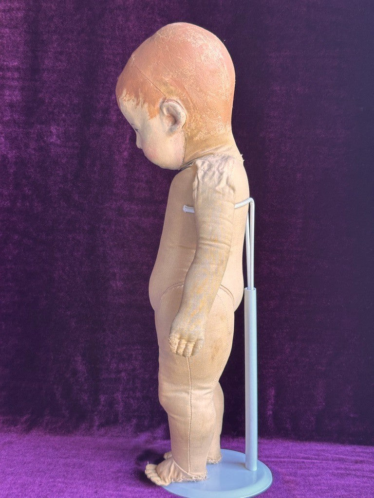 Early Antique German 17.5” Kathe Kruse Type I Cloth Rag Doll Wide Hips