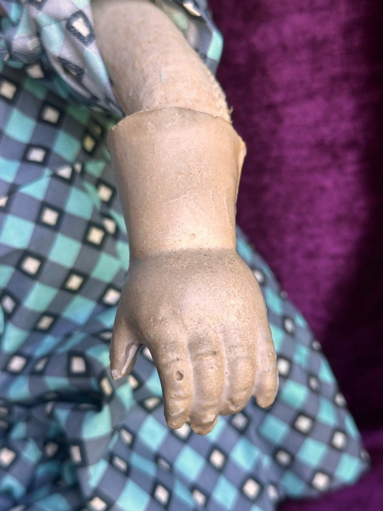 Antique American 31” Elektra (?) Amberg (?) Composition Character Girl Doll