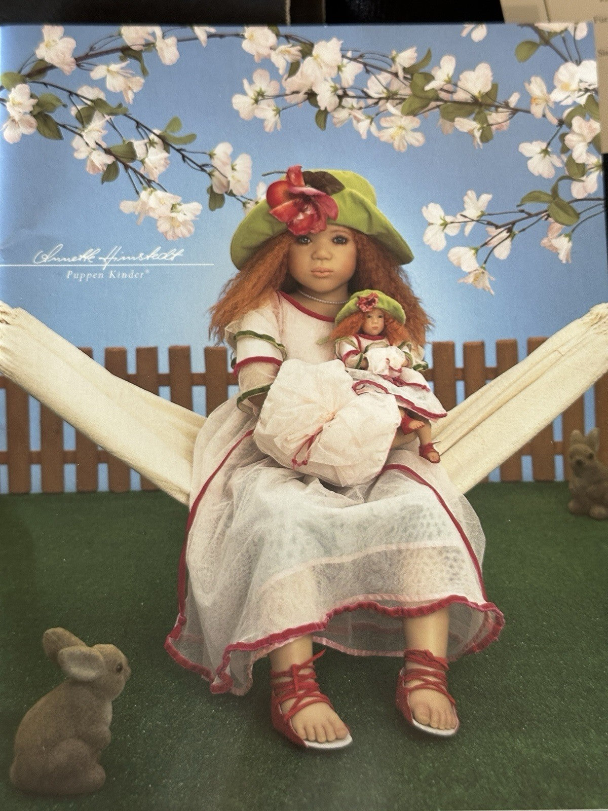 Collectible German Annette Himstedt Vinyl 35.5” Doll “Mirte” COA/mini Mirte Doll