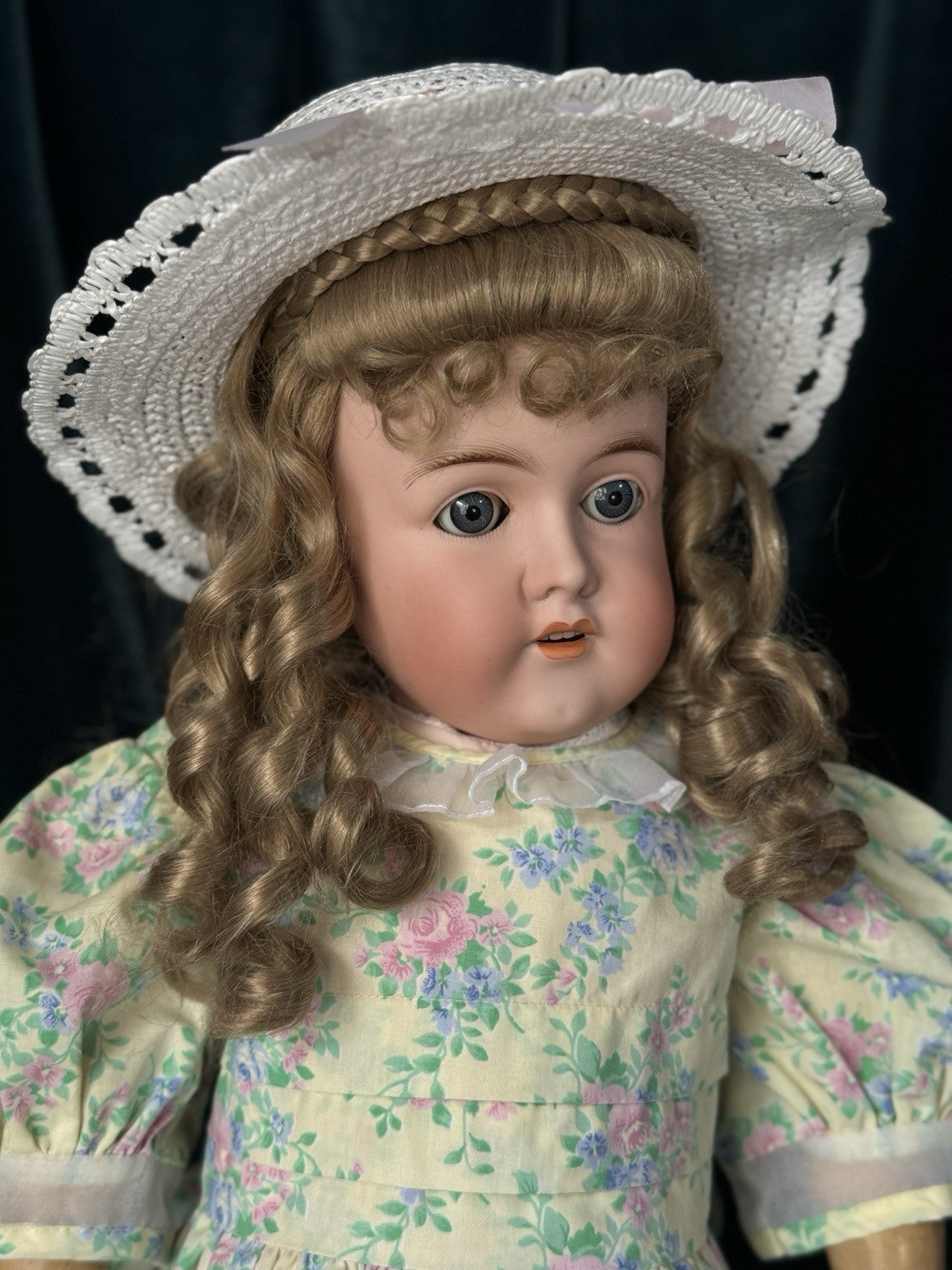 Antique German Karl Hartmann 28” Doll Bisque Head Composition Body-Damaged