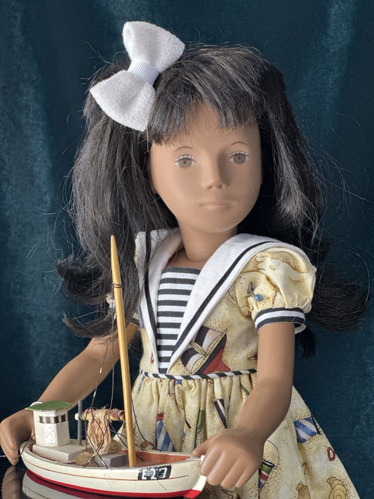 Collectible England Vinyl Sasha Brunette Girl Doll Redressed
