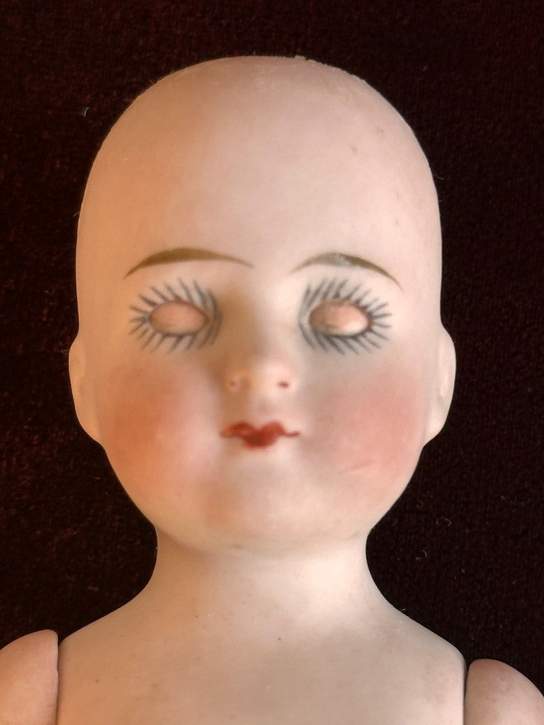 Rare Antique German 6.75” Bahr & Proschild 513 All Bisque Flapper Dollhouse Doll