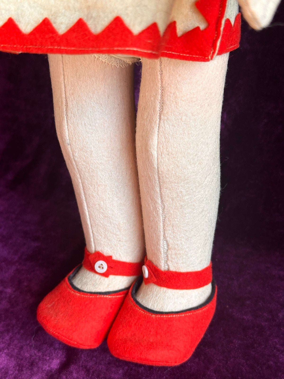 Vintage Italian 20” Early Lenci 109 Felt Cloth Doll