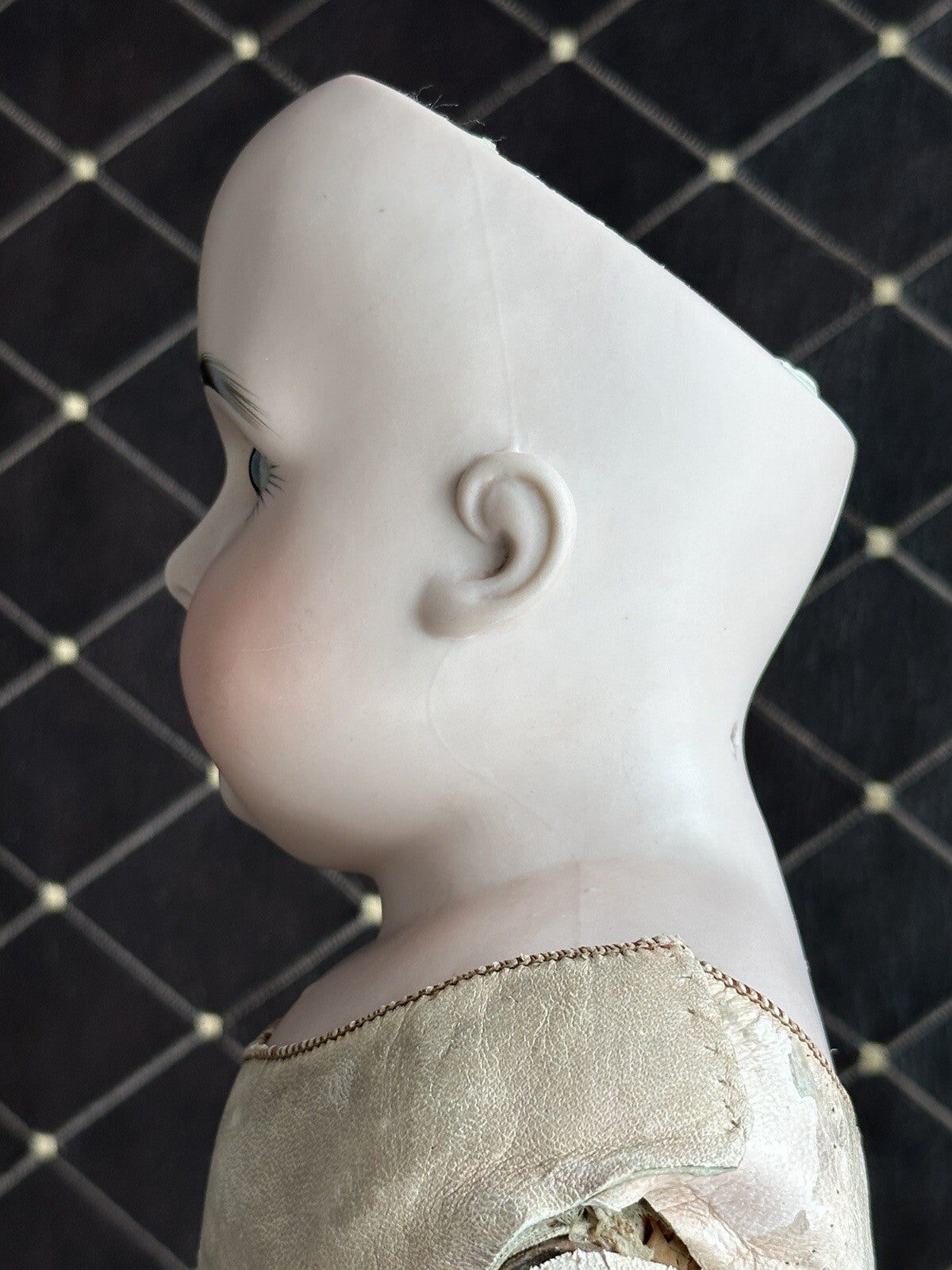 Antique German 22” Kestner Bisque Shoulder Head Leather Body Doll