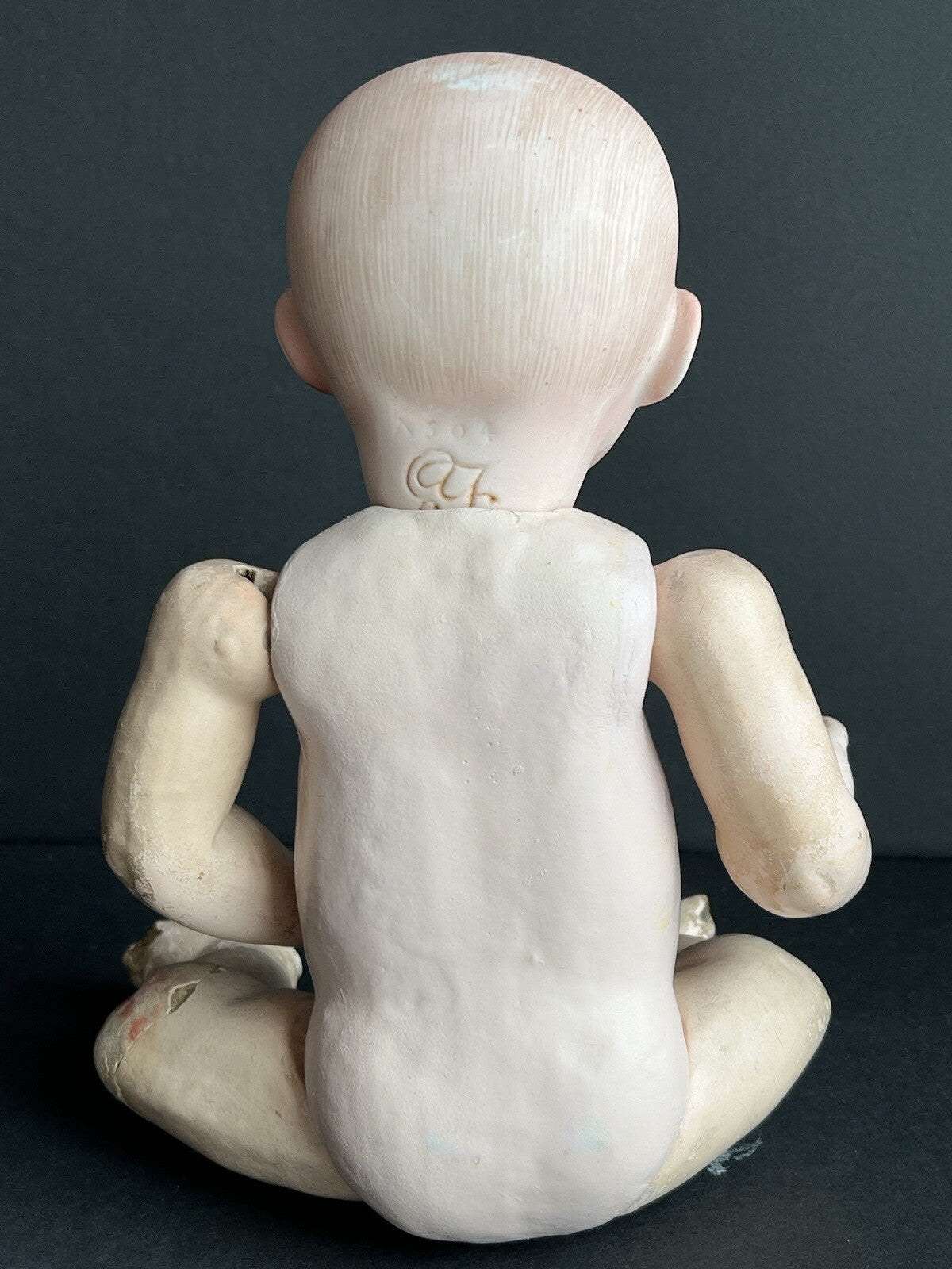 Antique Japanese 14” Yamato Nippon Bisque Solid Dome Head Baby Doll