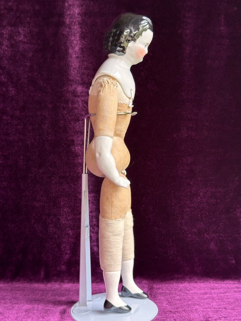 Antique German 15” Adelina Patty China Shoulder Head Doll