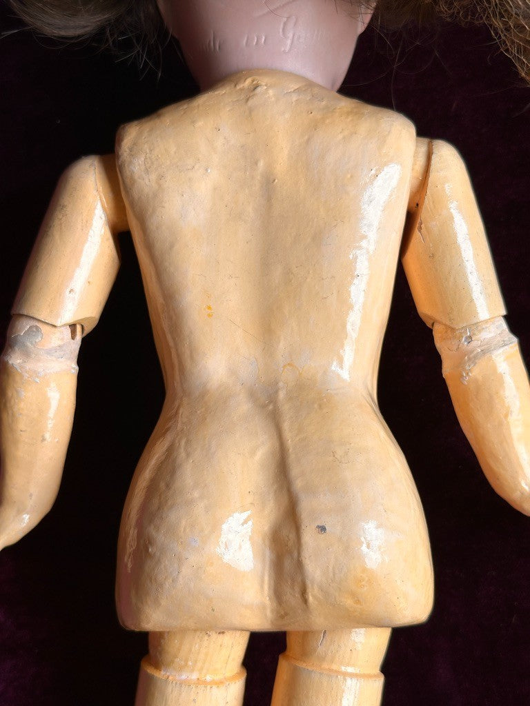 Antique German 18" Edmund Steiner marked EUSt Bisque Head Composition Body Doll