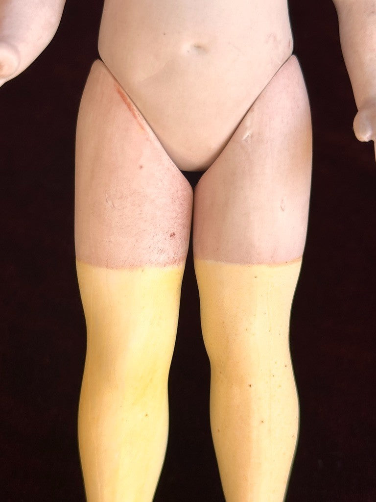 Rare Antique German 6.75” Bahr & Proschild 513 All Bisque Flapper Dollhouse Doll