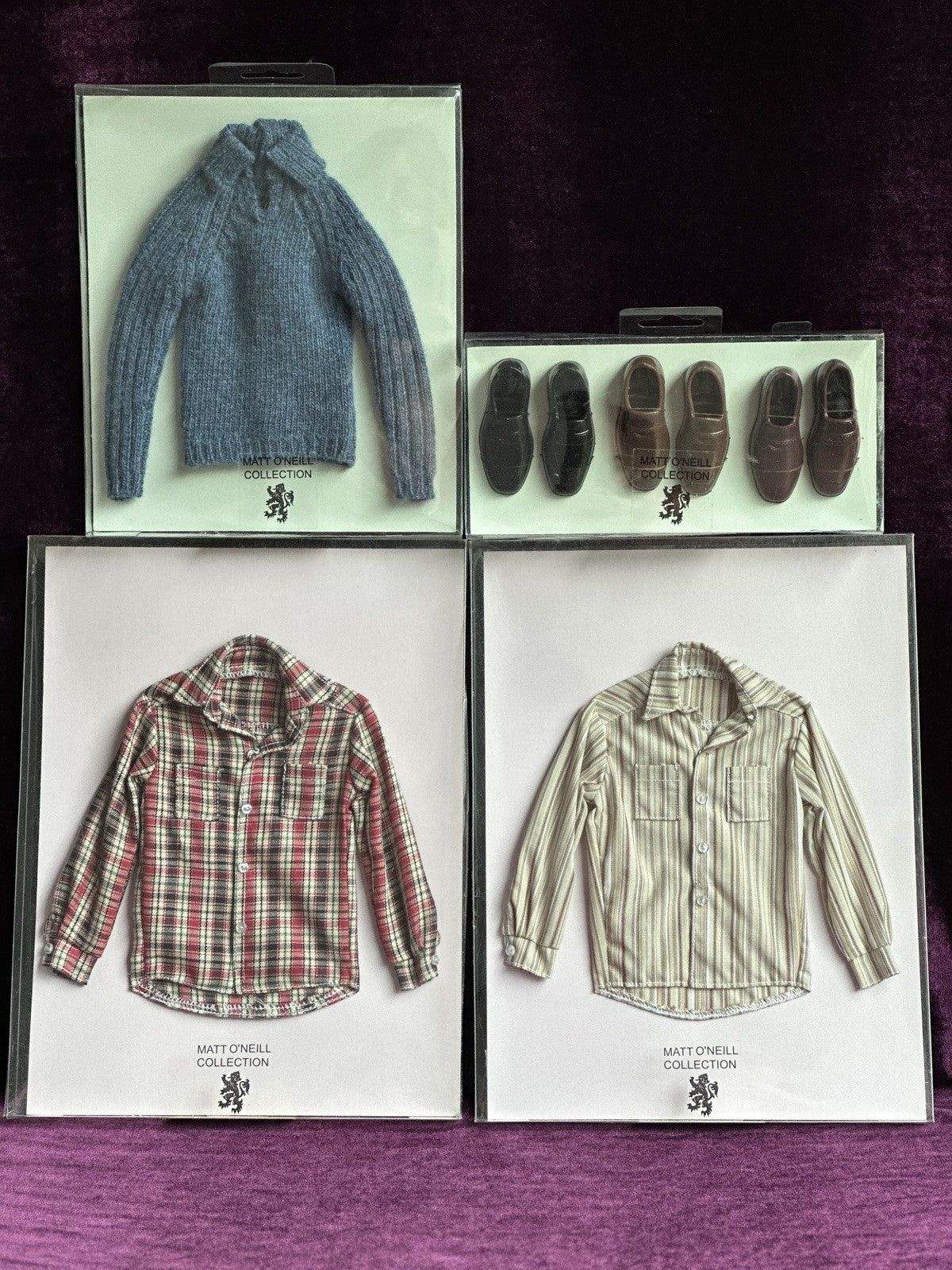 Lot of 4 Matt O'Neill Collection Male Tonner Doll Shirts Sweater Shoes NIB