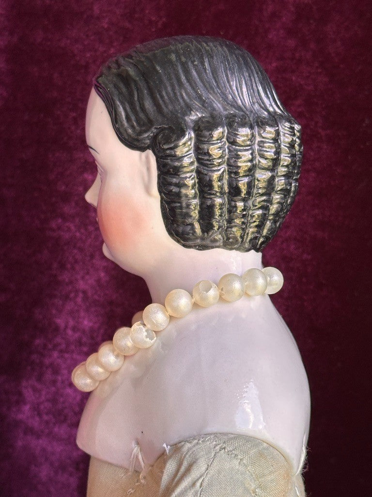 Antique German 20" Kloster Veilsdorf Greiner Style Brown Eyes China Head Doll