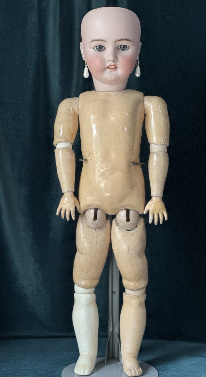 Antique German Simon Halbig and C.M. Bergmann Bisque Head 28” Doll