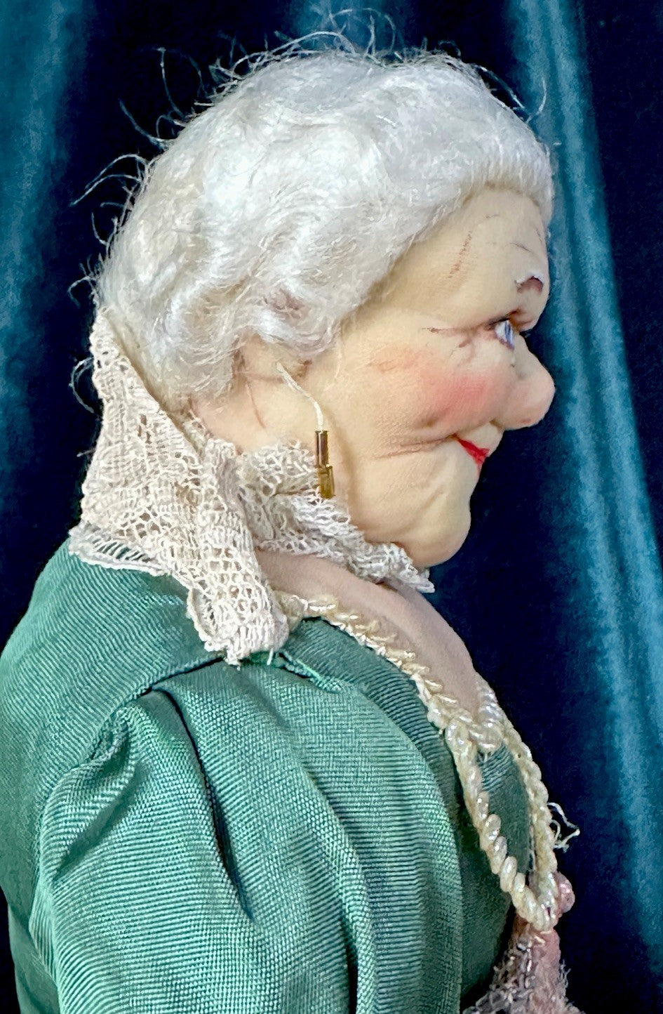 RARE Original French Ravca Stockinette Character 18” Doll Courtesan Of Louis XV