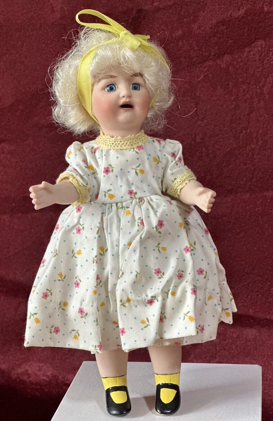 Collectible Reproduction of Antique Mignonette Porcelain 7 1/2” Doll