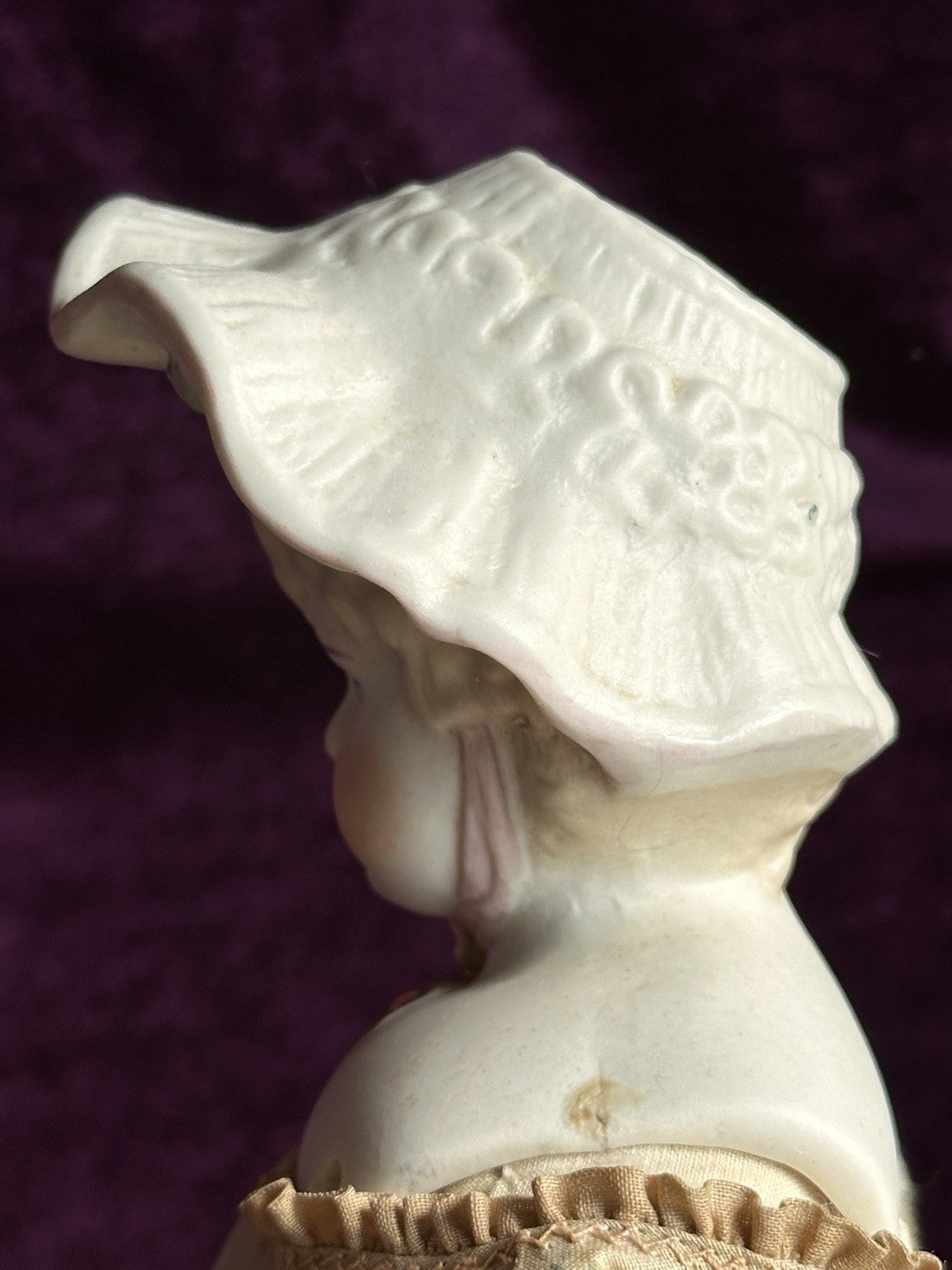 Vintage Porcelain 14.5” Reproduction of Antique Hertwig Parian China Head Doll