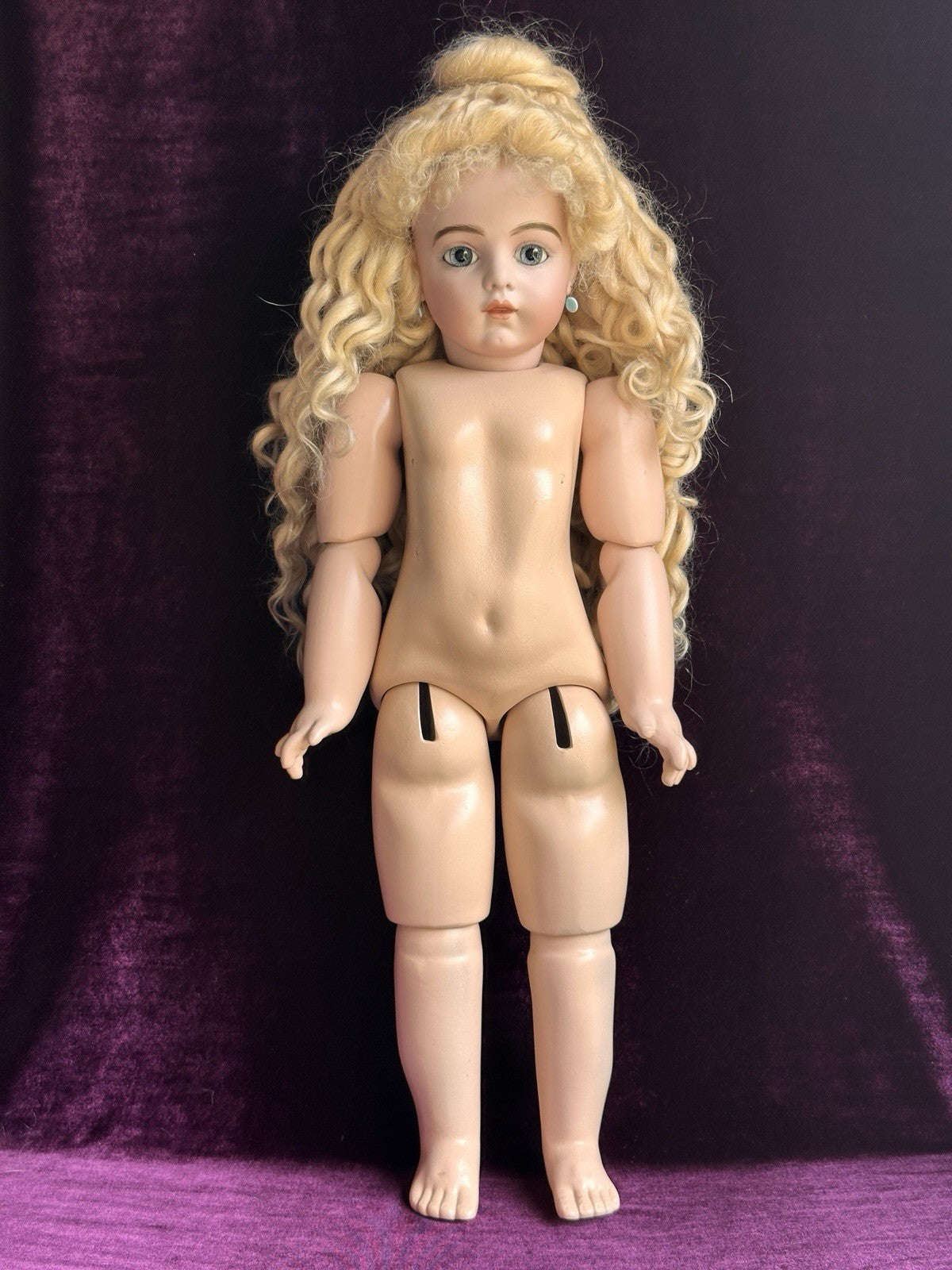 Vintage Porcelain/Comp. 22” Artist Reproduction of Antique French Bru Jne Doll