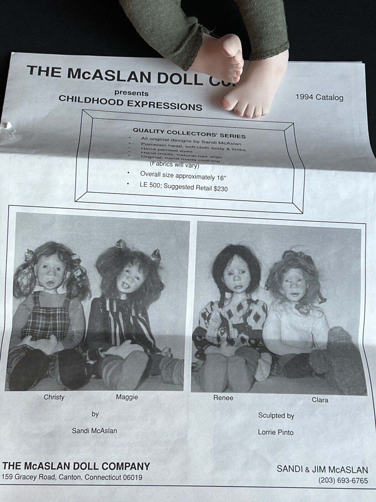 Collectible 14” Artist Doll Erin by Sandi McAslan LE 100