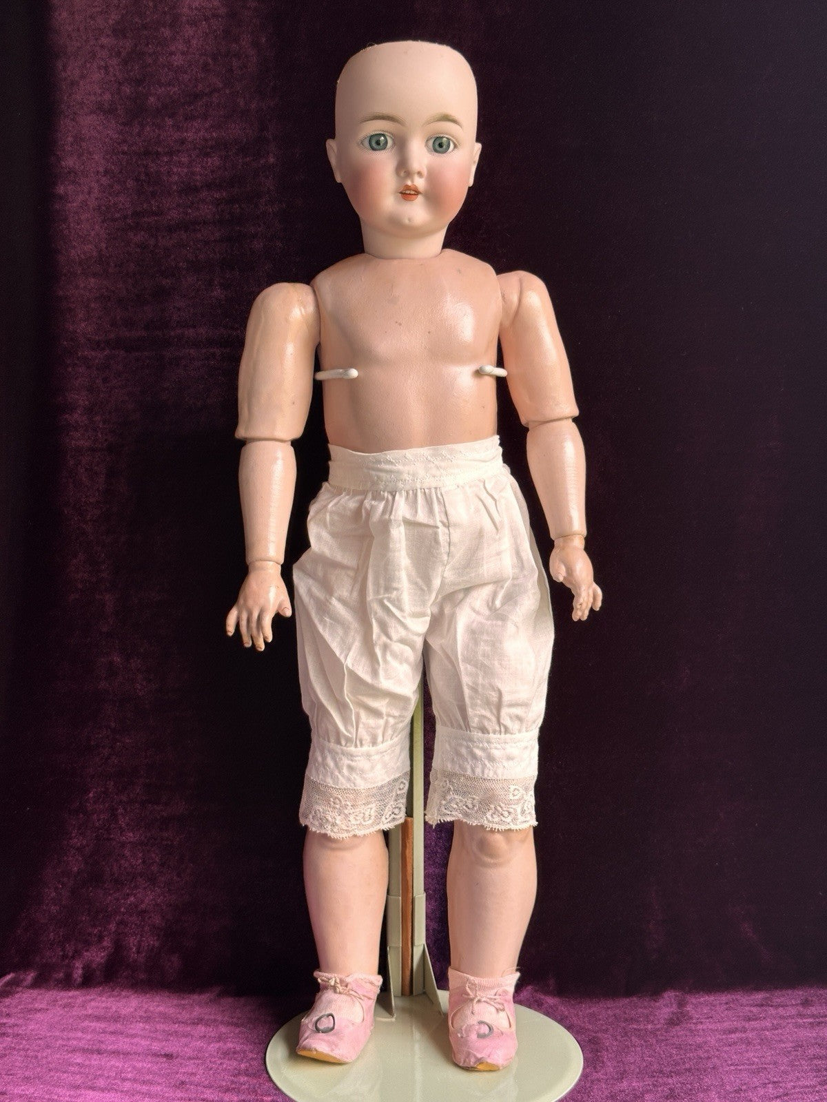 Antique German 25” Queen Louise Doll Bisque Head Composition Body