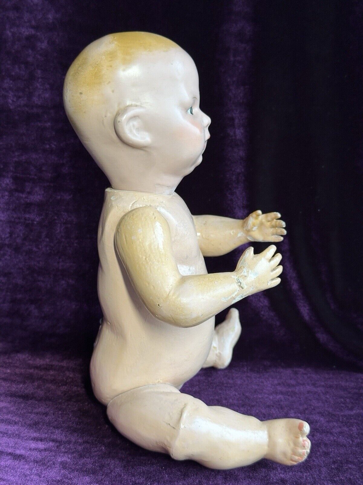 Antique American Schoenhut 14” Wood Baby Doll