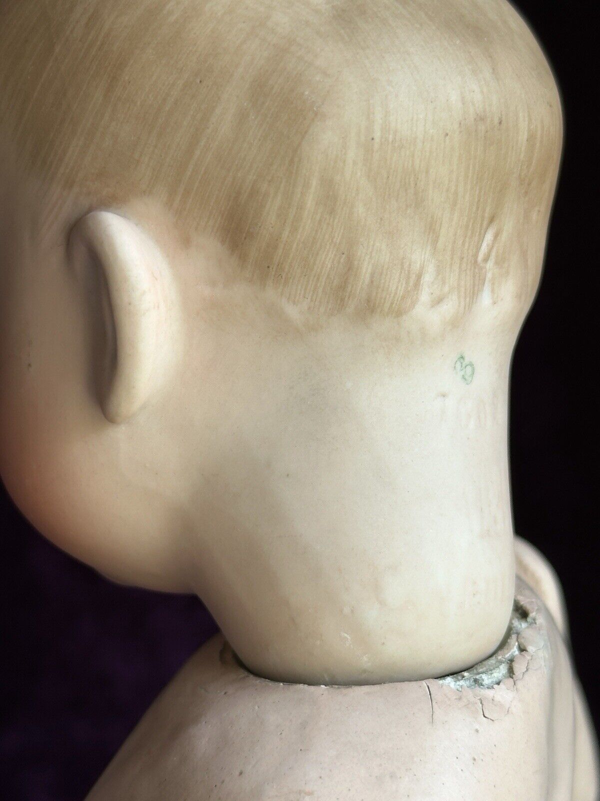 Antique German 14.5” Gebruder Heubach 7602 Pouty Bisque Head Character Boy Doll