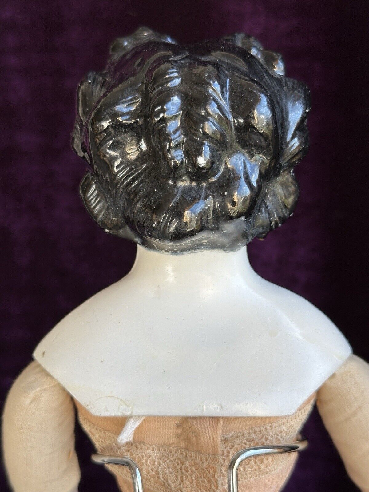 Rare Antique German 17.5” Countess Dagmar Style Brunette China Head Doll