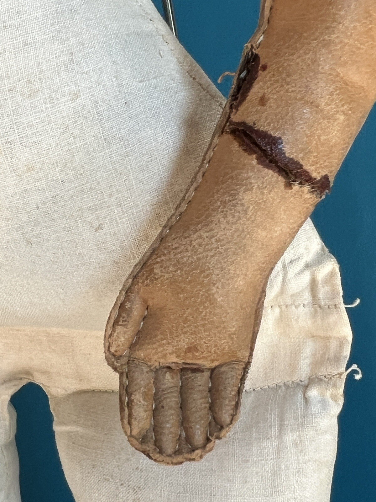 Antique German 23” Wax Over Papier Mache Sleepy Eye Fashion Doll