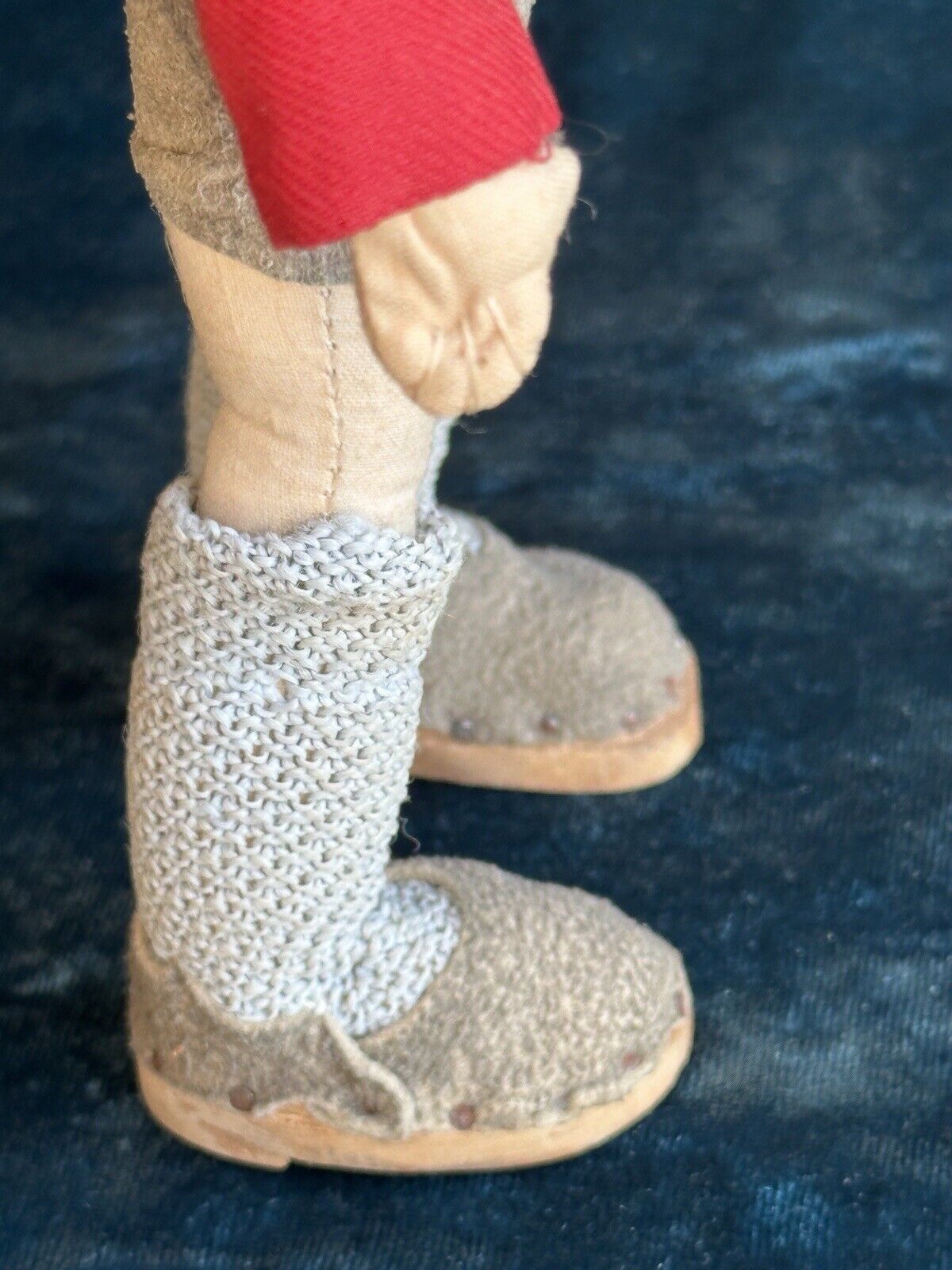 Unidentified Vintage (?) 8.5” Cloth Leather Boy Doll