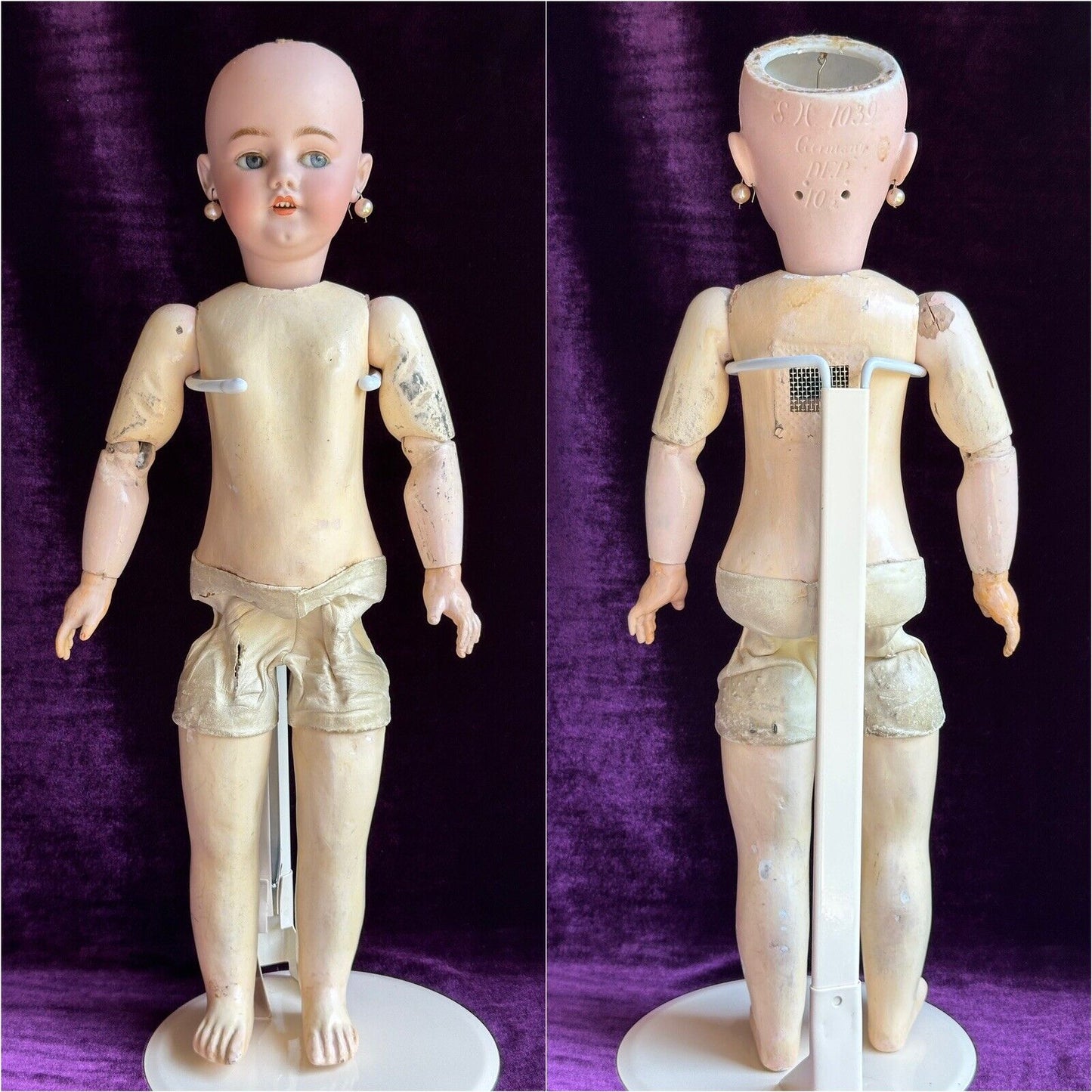 Antique German 22” Simon Halbig 1039 Mechanical Flirty Eyes Walker Doll