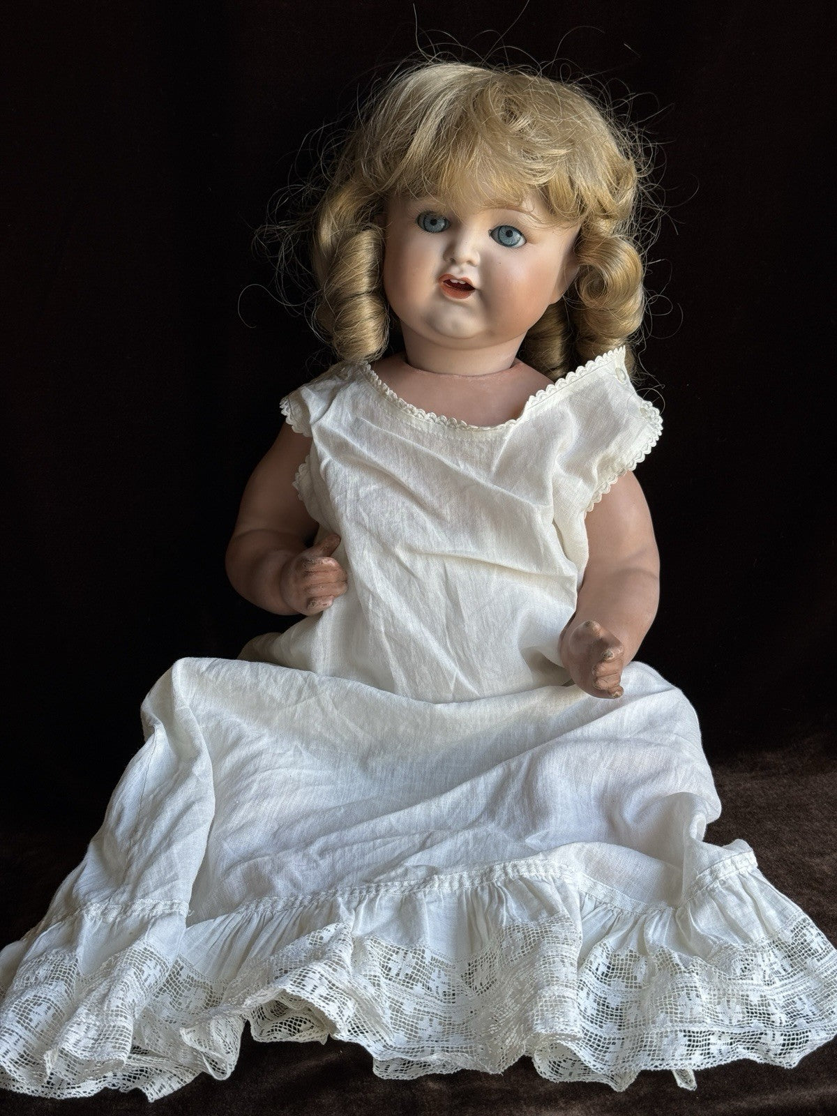 Lot of 2 Antique Bisque Head Baby Dolls Nippon and Koppelsdorf