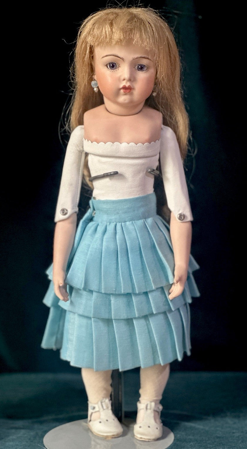 Vintage Reproduction of Antique French Bru Jne 14” Doll Handmade Outfit