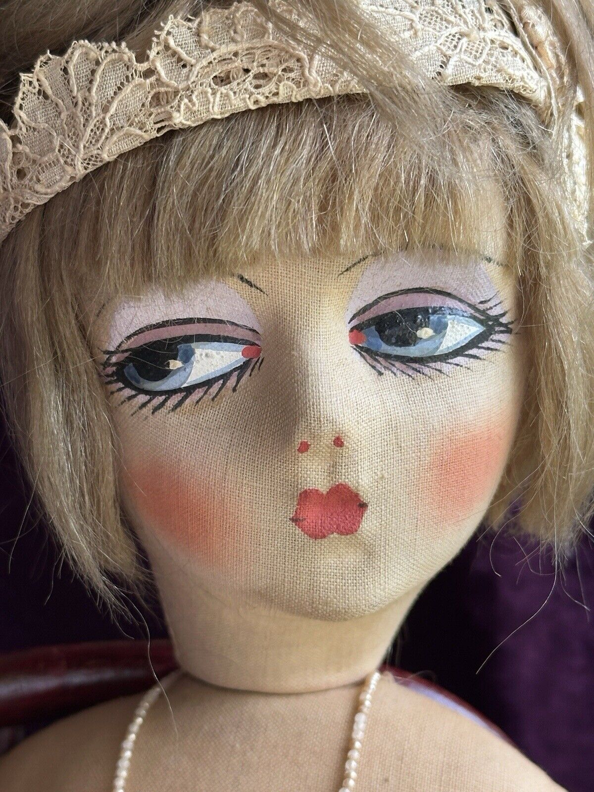 Vintage American 30” Etta French Art Deco Style Boudoir Doll