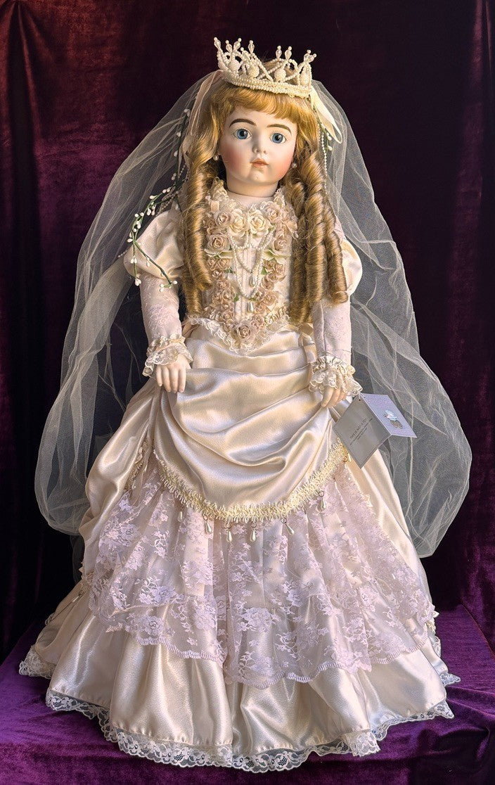 Large Mary Benner 32" Porcelain Repro of French Bru Jne Bebe Bride Doll LE 400