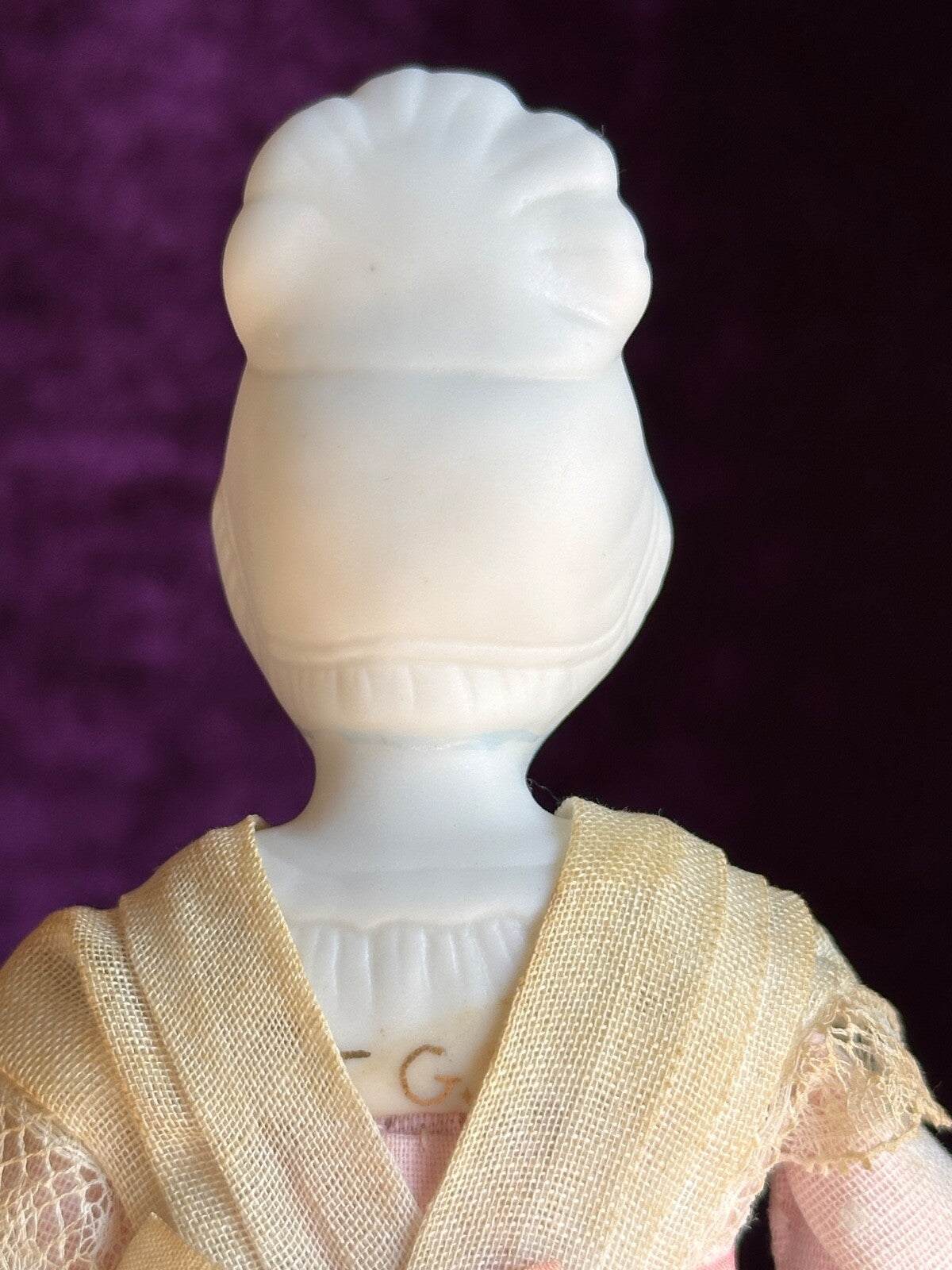 Vintage 8.25” Miniature Reproduction of Antique German Hertwig Parian Doll