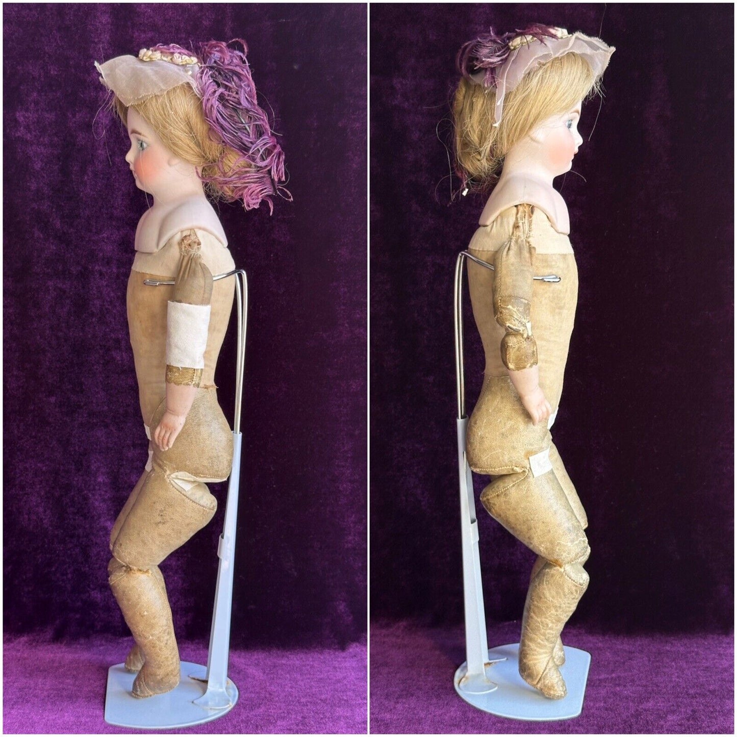 Antique German 16” Kestner (?) Solid Dome Head Belton Bisque Shoulder Head Doll