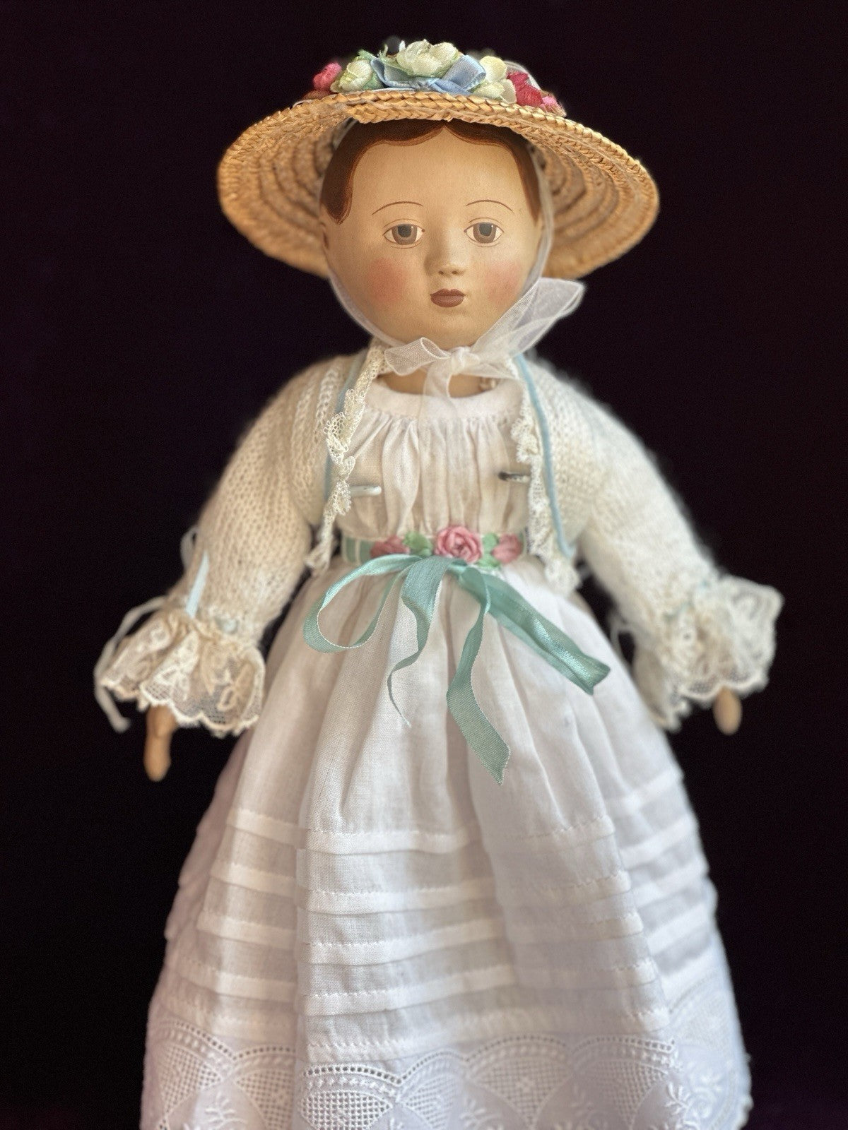 Collectible 10.5” UFDC Artist Gail Wilson Izannah Walker Repro Cloth Doll