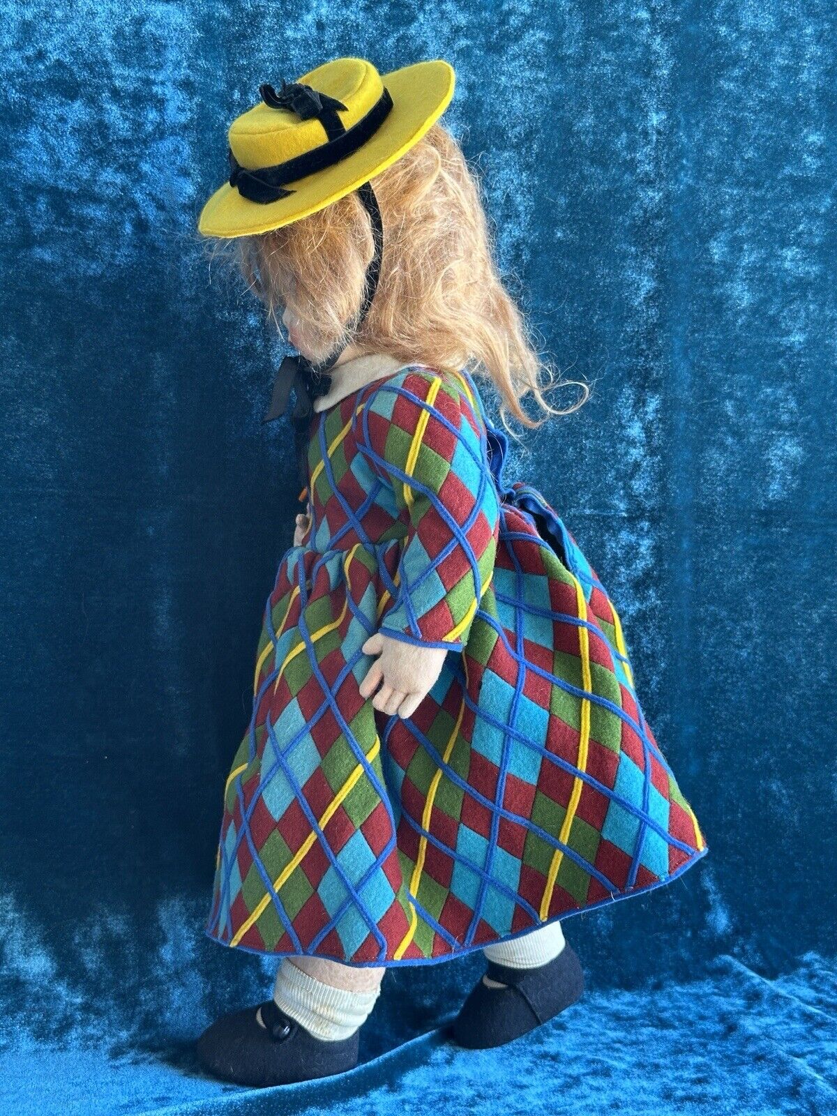 Vintage Italian Lenci Grugnetto 1500 Series Felt Grumpy 17.5” Doll