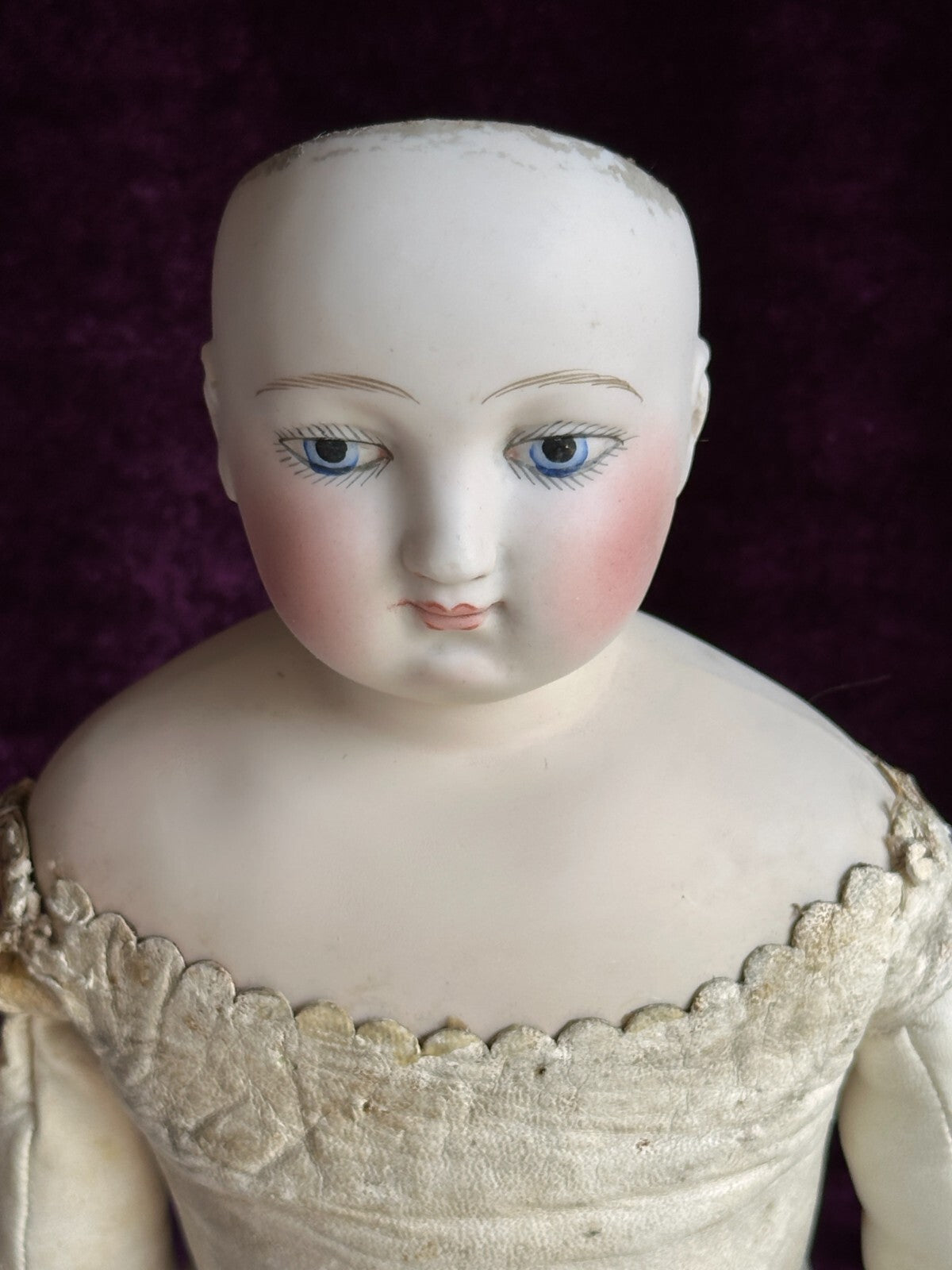 Very Rare 21” Barrois French Fashion Poupee Bisque Head Doll – Painted Eyes