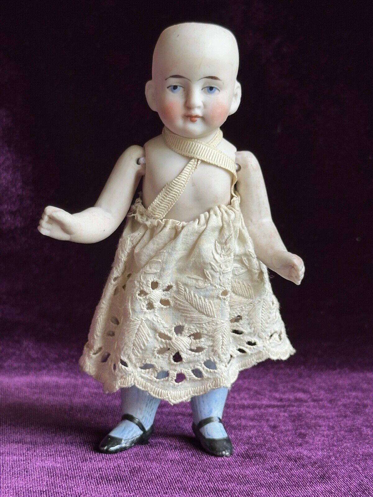 Antique German 5.25” All Bisque 8500 Miniature Dollhouse Mignonette Doll