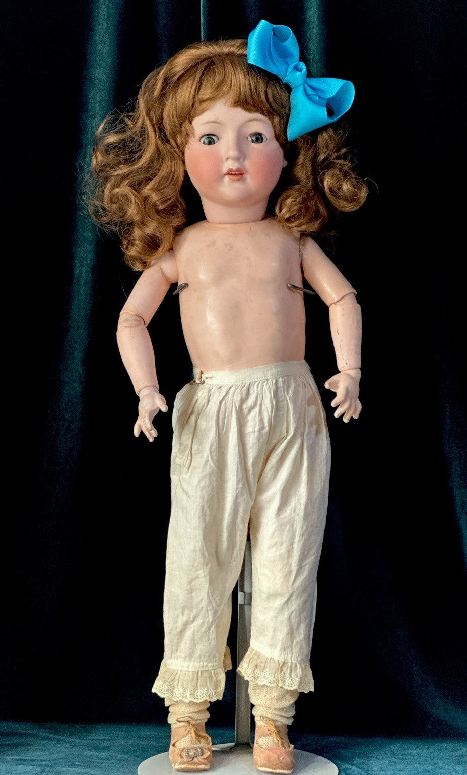 Antique German 24” Gebrüder Ohlhaver Revalo Bisque Head Doll