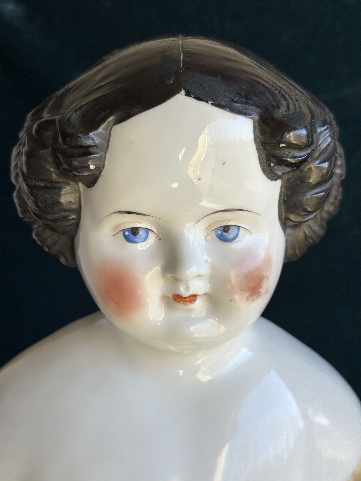 Large 31” Antique German Flat Top Highbrow China Shoulder Head Fashion Doll