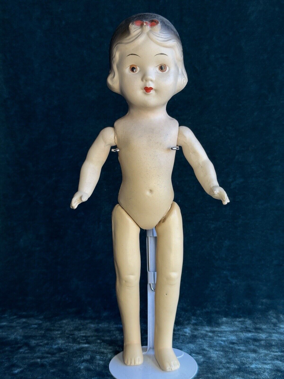 Antique Composition 13” Ideal Unmarked Snow White Doll in Original Dress