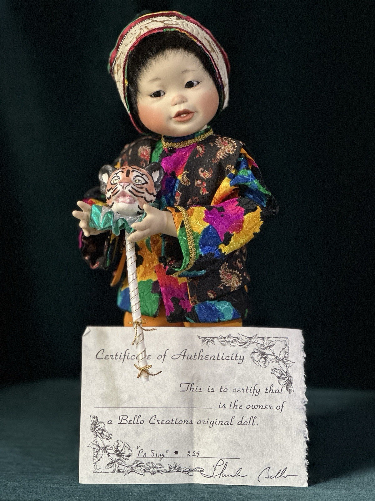 Artist Made Limited Edition of 250 Porcelain 14” Doll “Po-Sing” By Yolanda Bello