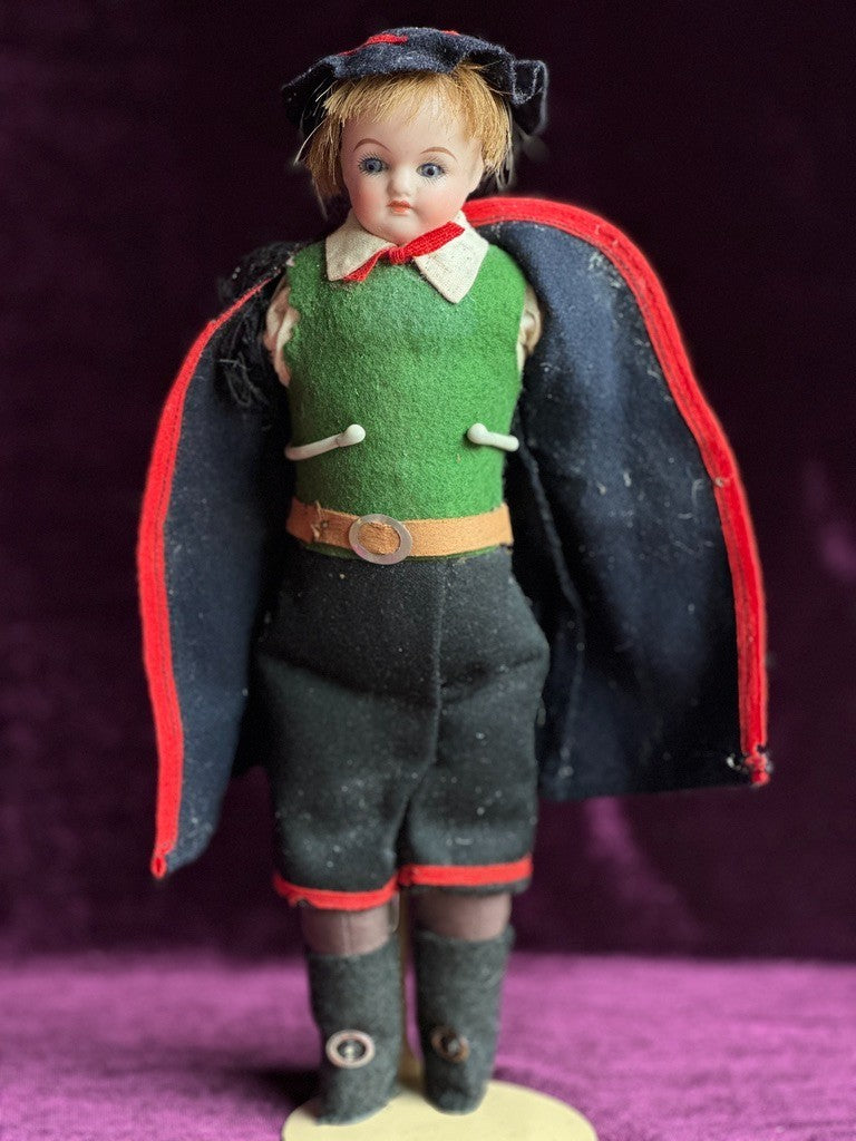 Antique German 10" Kling Bisque Shoulder Head Boy Doll
