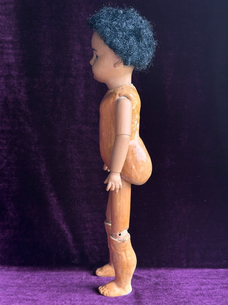 Rare Antique German 17" Armand Marseille 1894 Dep Dark Complexion Boy Doll