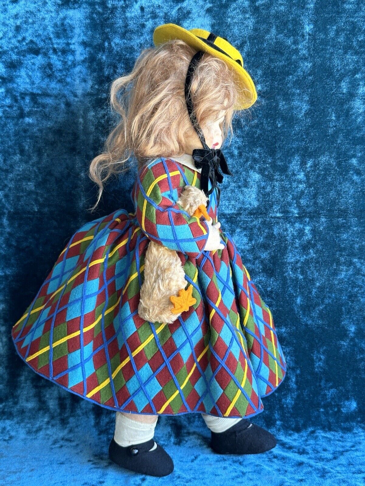 Vintage Italian Lenci Grugnetto 1500 Series Felt Grumpy 17.5” Doll