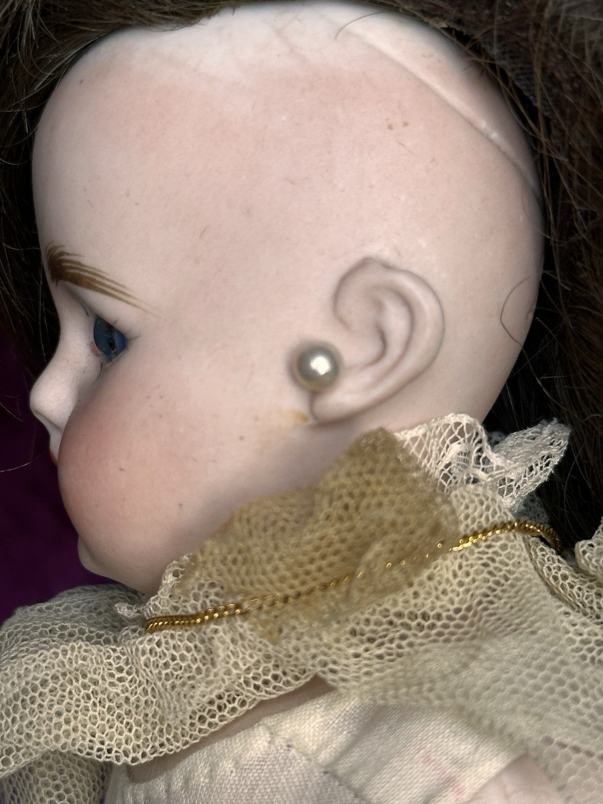 Unidentified 13” Antique French/German 902 or 909 Solid Bisque Head Fashion Doll