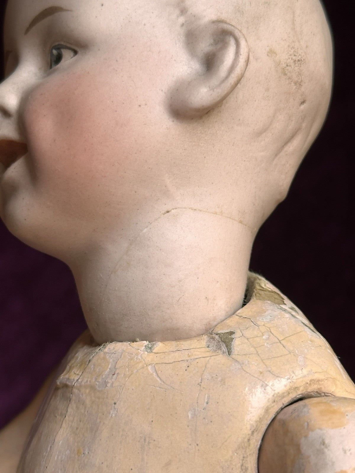 Antique German 11” Gebruder Heubach 7647 Bisque Shoulder Head Character Boy Doll