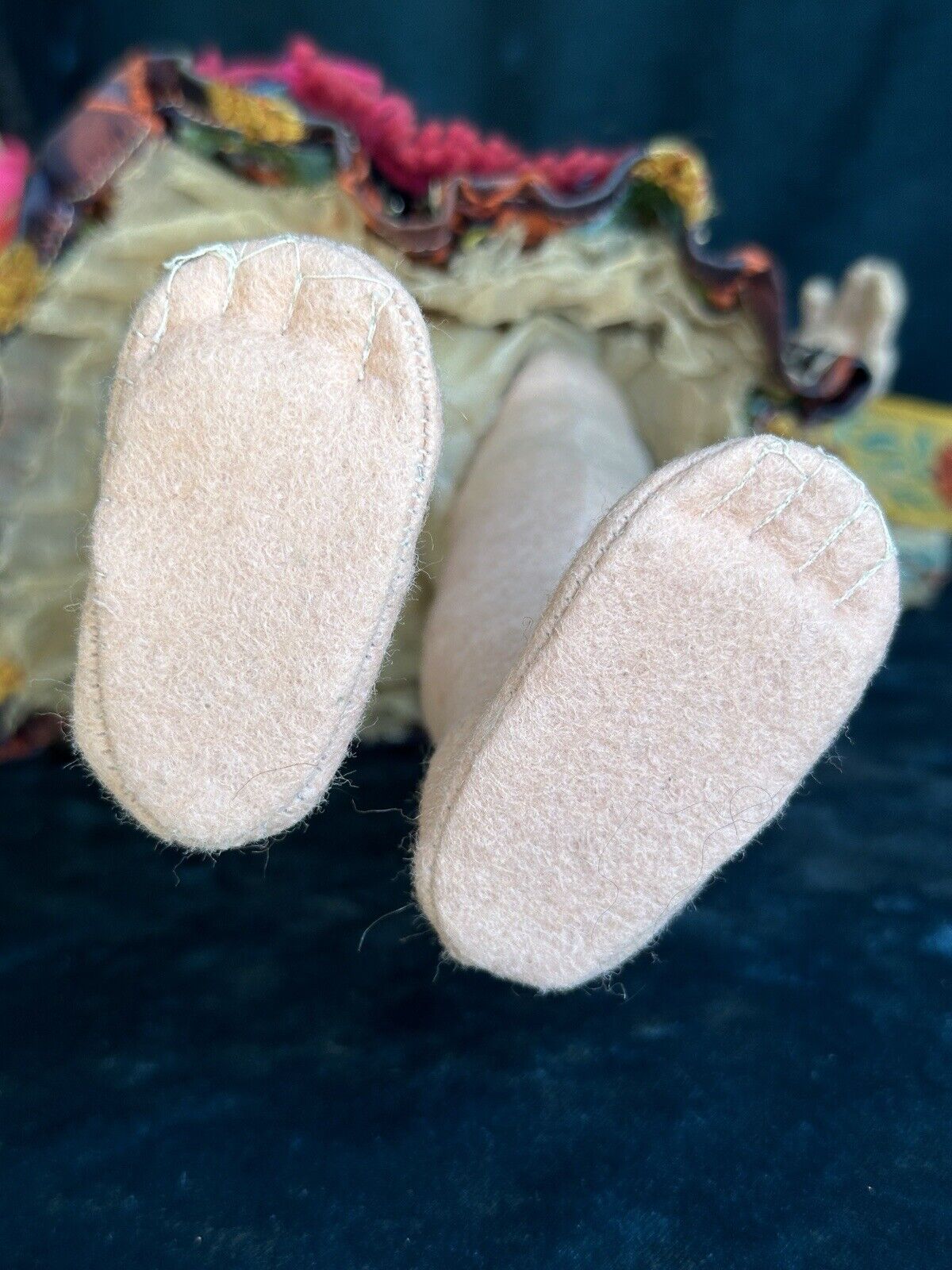 Very Rare 14” Vintage Lenci Portrait (?) Ethnic Felt Boudoir Style Doll