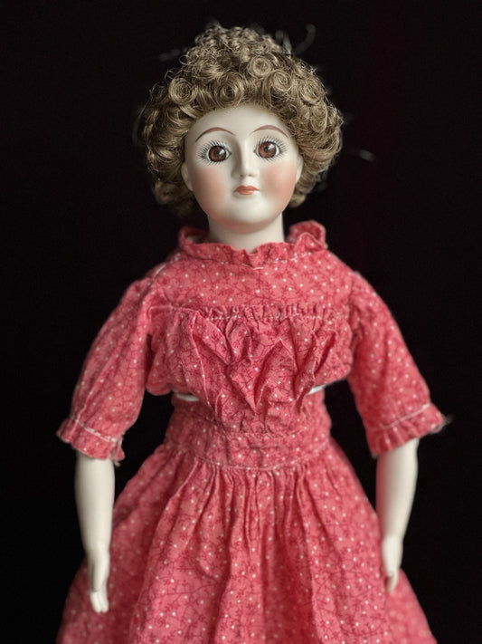 Porcelain Cloth 16.5” Reproduction of Antique German Kestner Gibson Girl Doll