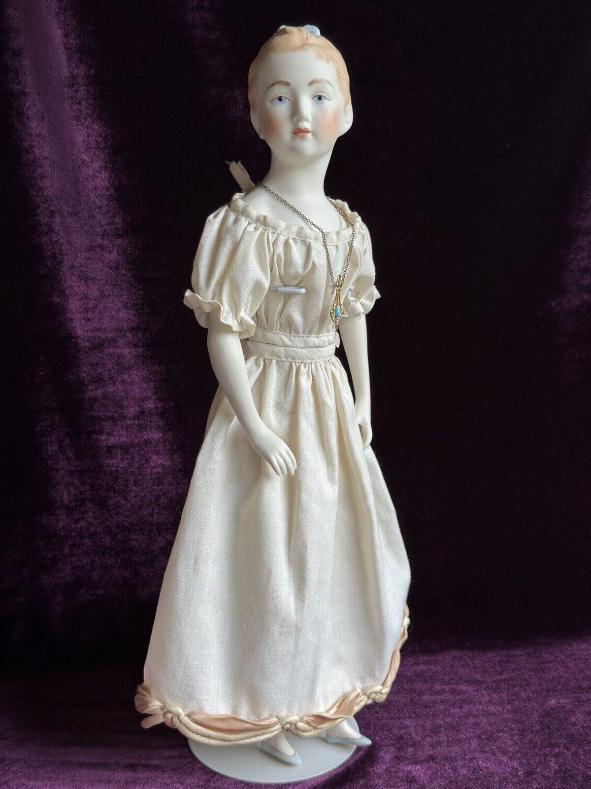 Vintage 18” Artist Signed Pinkie Character Parian China Doll