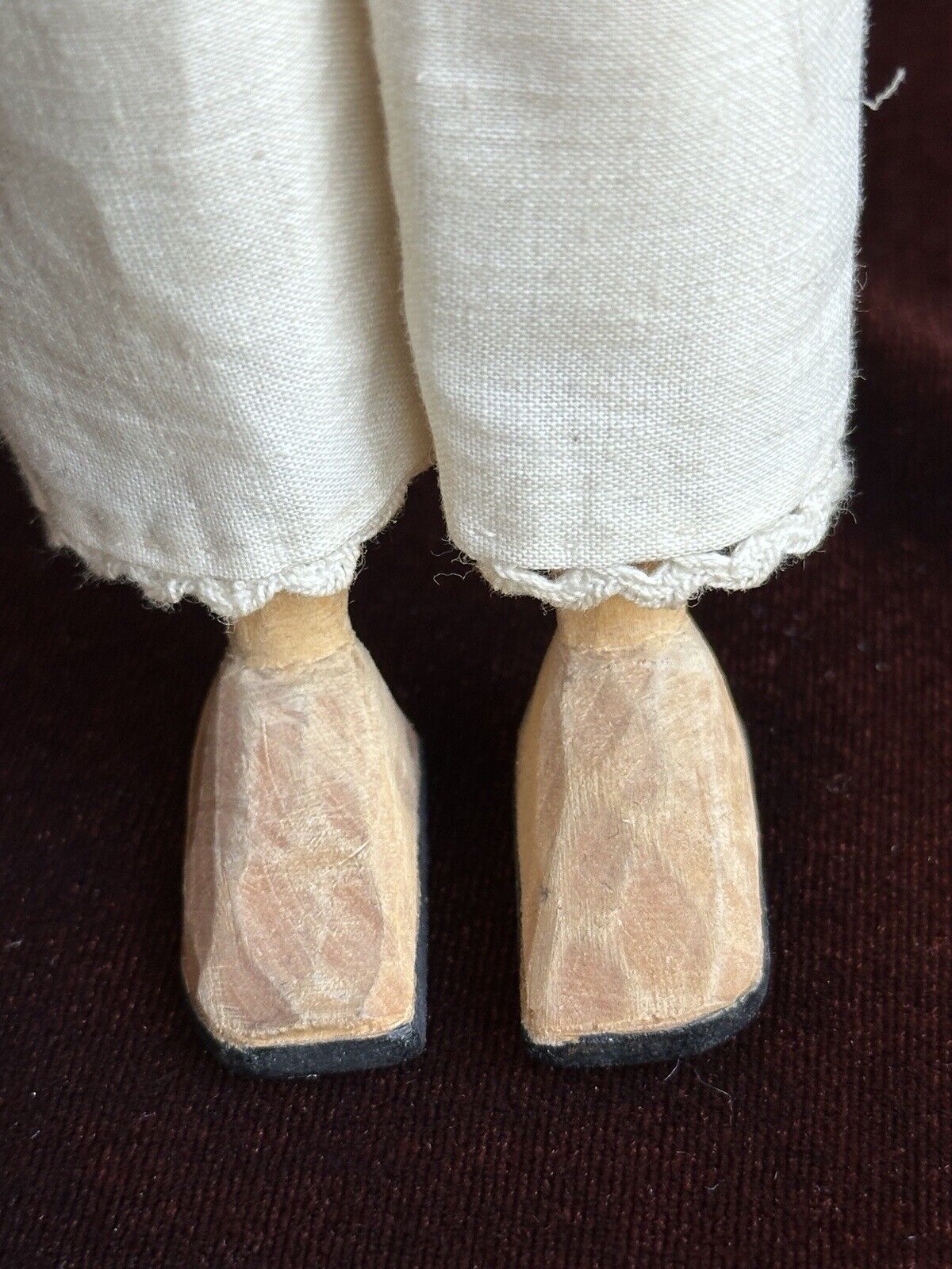 Vintage 10” Helen Bullard Signed Hand Carved Wooden Hitty Doll